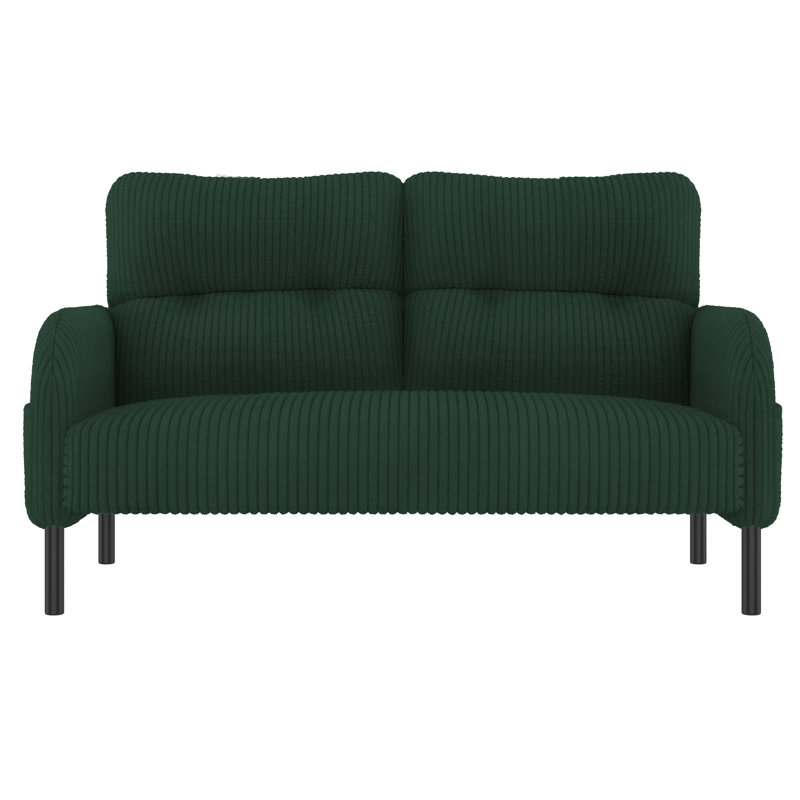 Tissu en velours côtelé, canapé double monochrome confortable, convient aux salons et aux chambres à coucher, Vert