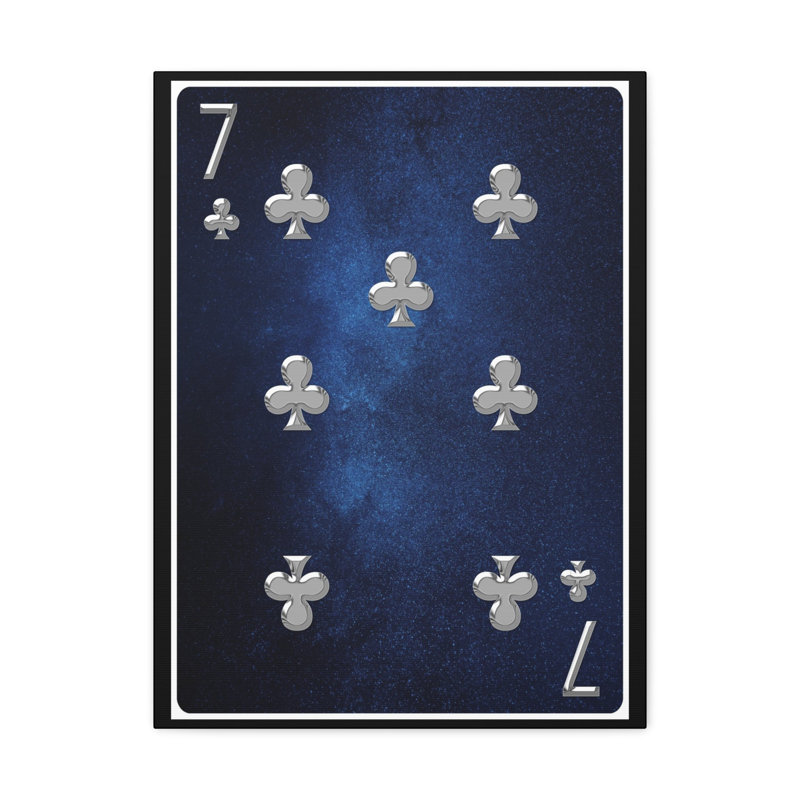 Art mural sur toile, "Seven of clubs Space", H 20 po x l 16 po