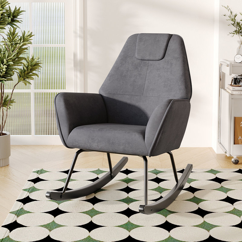 Frosted Velvet Rocking Chair