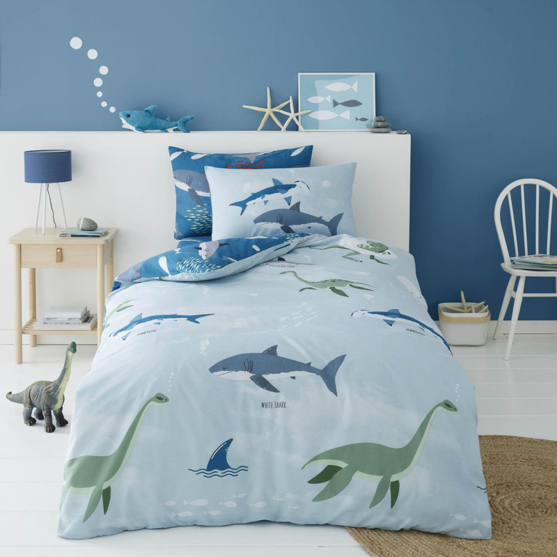 Cotton Blend Animal Print Duvet Cover with Pillowcases, Single - 1 Standard Pillowcase