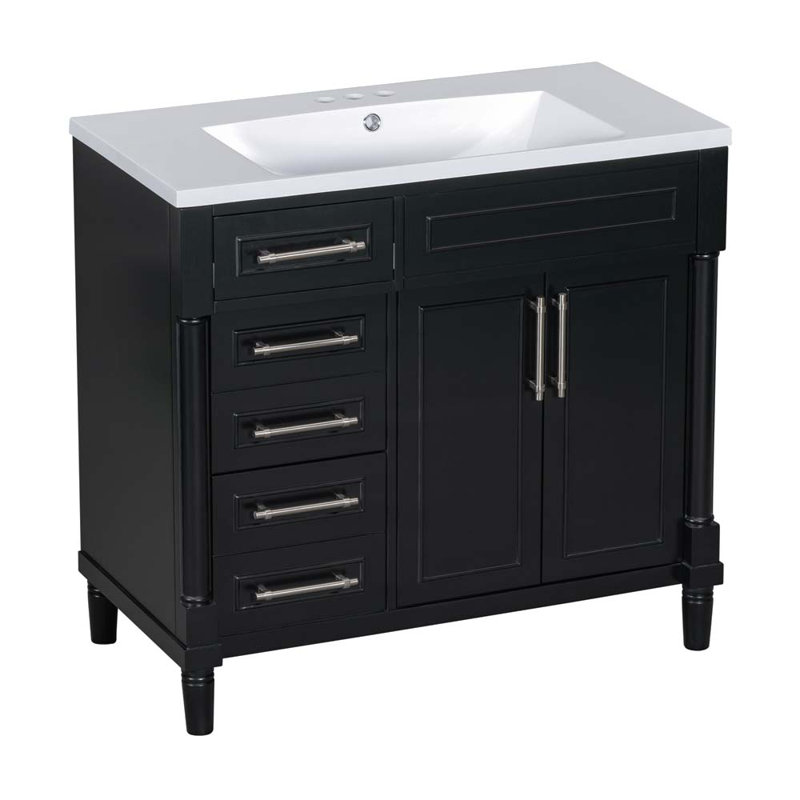 Ensemble de meuble-lavabo simple 36,01 po avec plateau en résine Tavias