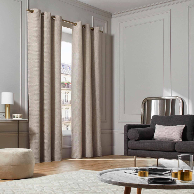 Cotton Blend Room Darkening Curtain Single Panel