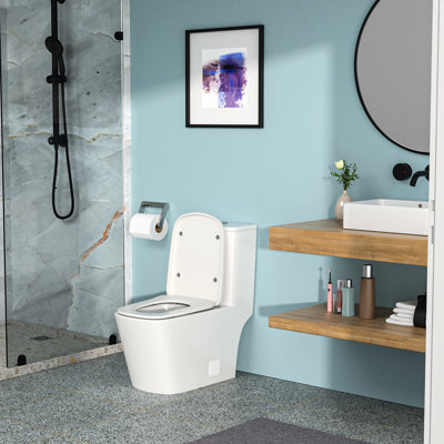 Toilette en céramique blanche - Conception élégante, ajoute de la classe à la salle de bain moderne avec siège confortable au toucher doux