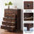 48.27'' Tall 5-Drawer Wood Dresser with Solid Legs for Bedroom, 31.5'' W Large Storage Dresser with Double Rustic Handles, Walnut Brown Dresser Chest of Drawers for Living Room, Hallway, Closet-2078280293
