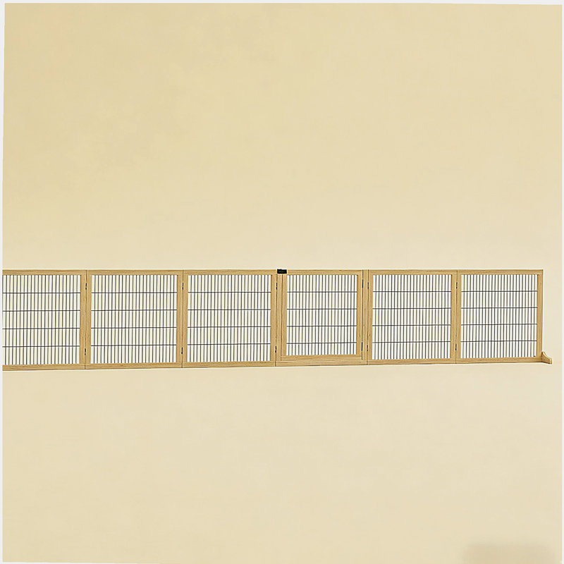 6-Panel Folding Dog,Wooden Pet Gate