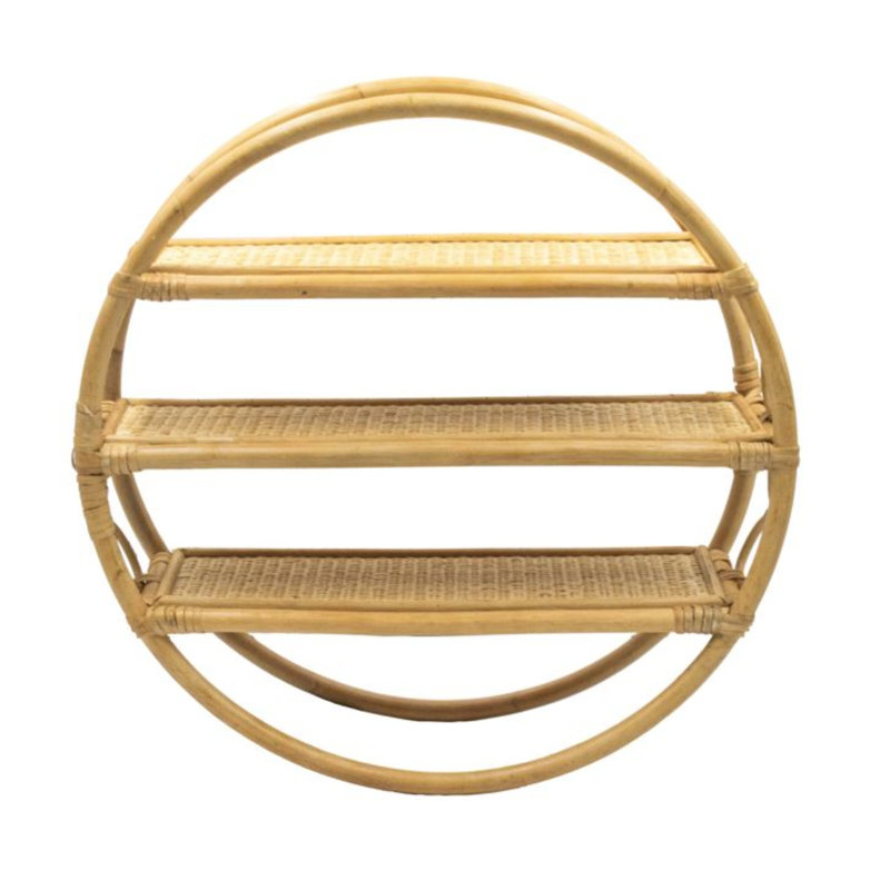 3 Piece Circle Rattan Accent Shelf