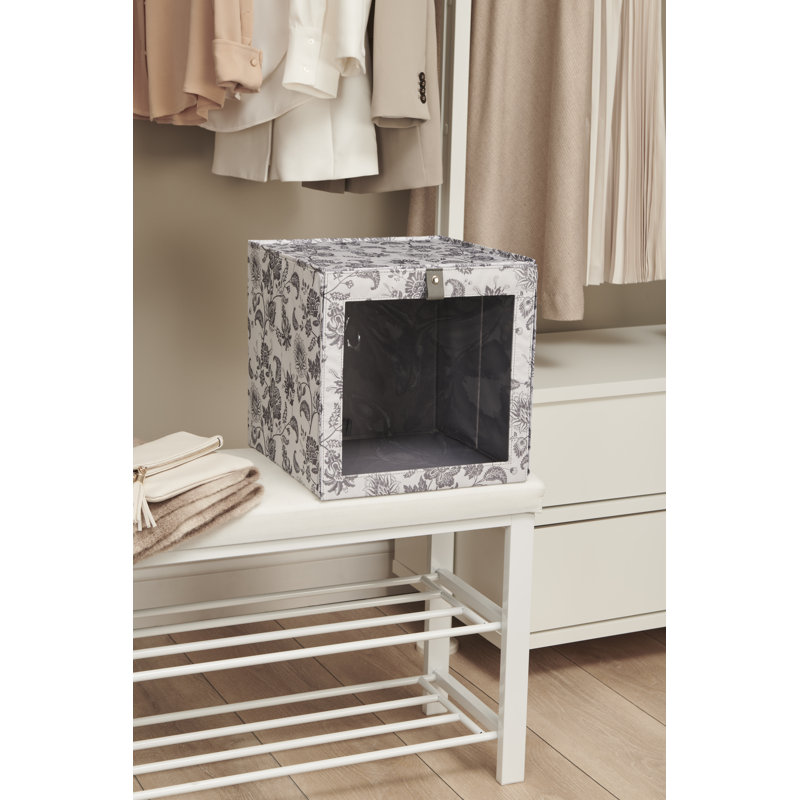 Martha Stewart Essential Collapsible Stackable Decorative Home Storage Cube Bin Organization Front Flap-Lid Storage Organizer