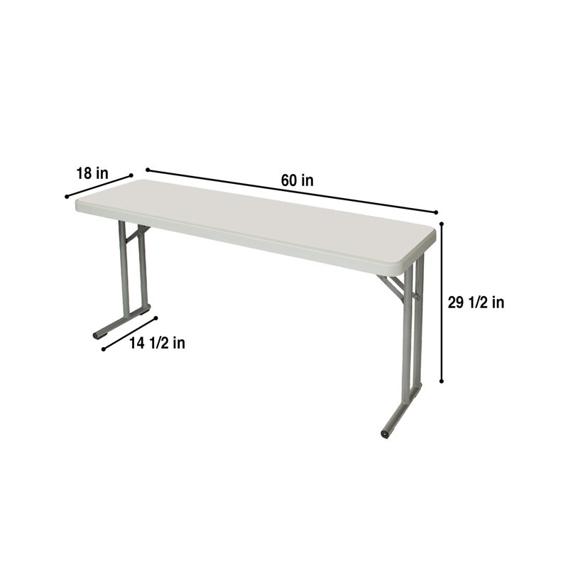 Gray 60" Lightweight Folding Seminar Table with Steel Frame
