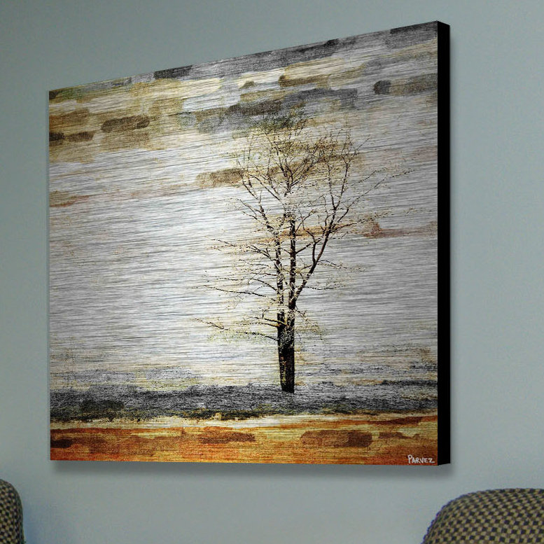 «Lone Tree» par Parvez Taj - reproduction sur métal, H 18 po x l 18 po x p 1,5 po