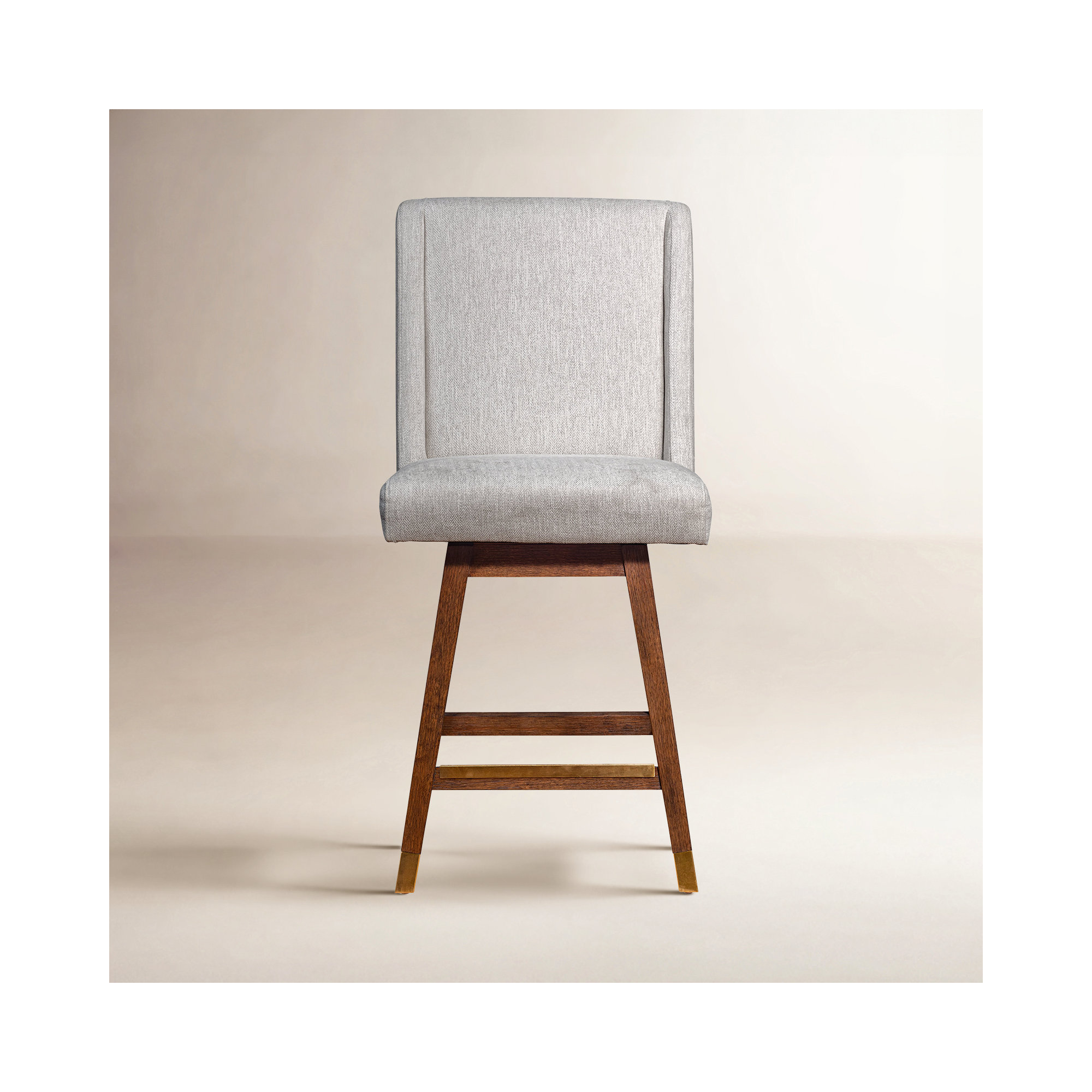 Albemarie Swivel Stool, Beige Performance, Brown, Counter Stool (26” Seat Height)