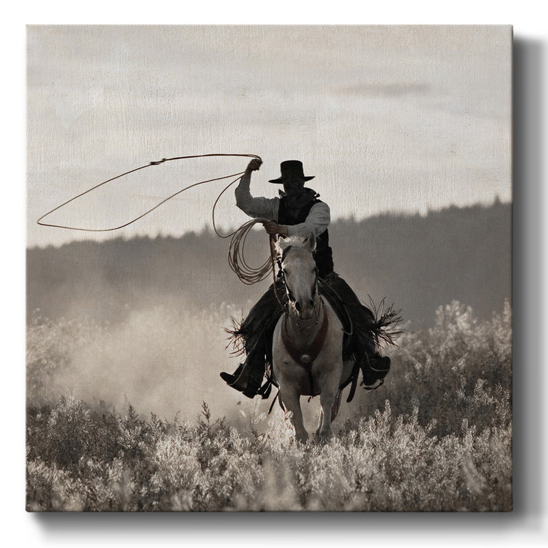Ponderosa Cowboy sur toile, H 16 po x l 16 po x P 1,5 po