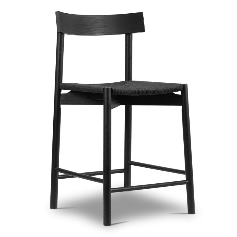 Hamm Solid Wood Counter Stool with Woven Seat