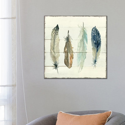 Shiplap Feathers II 1 Piece Painting on Canvas