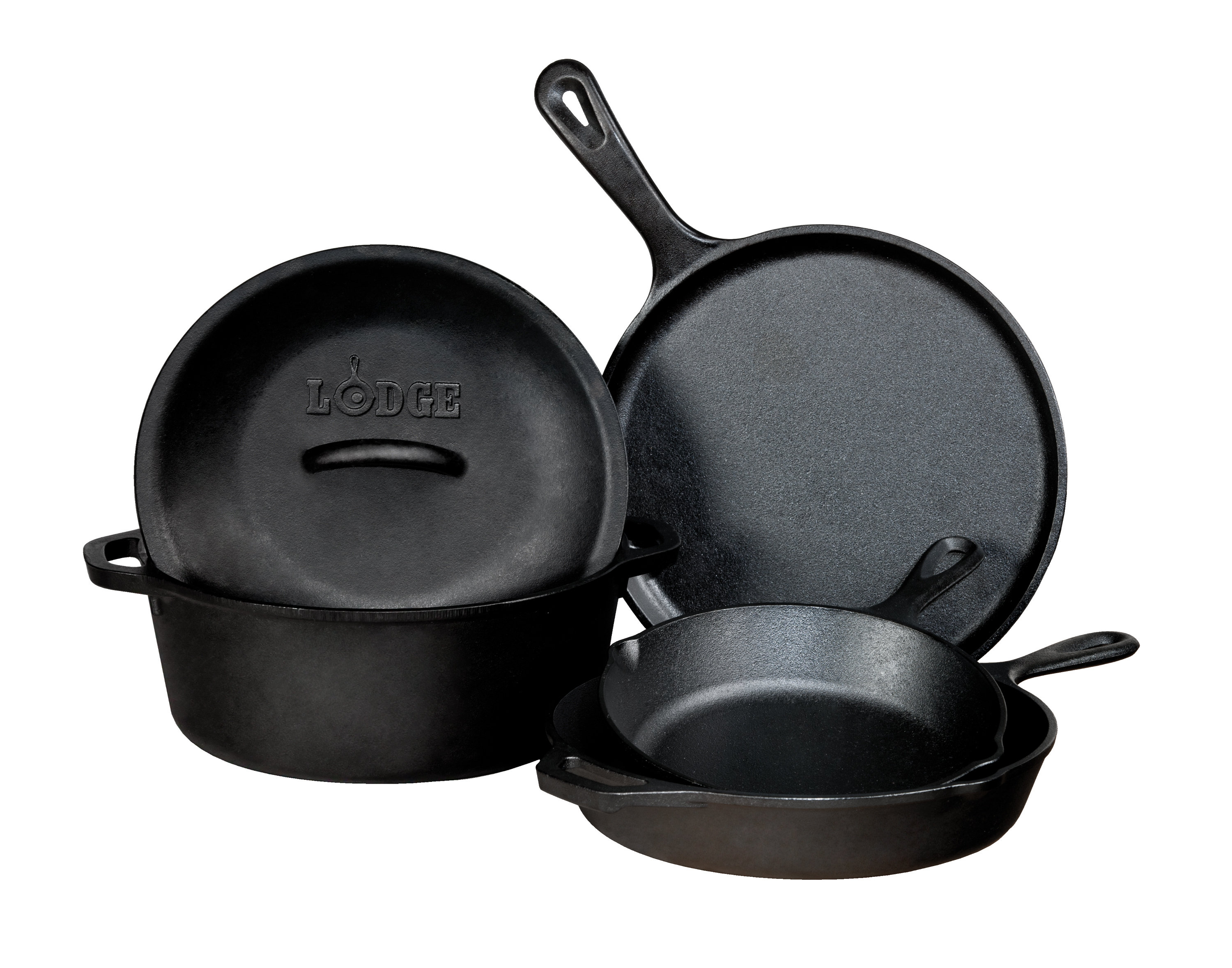 Lodge Seasoned Cast Iron 5 Piece Cookware Set & Reviews | Wayfair