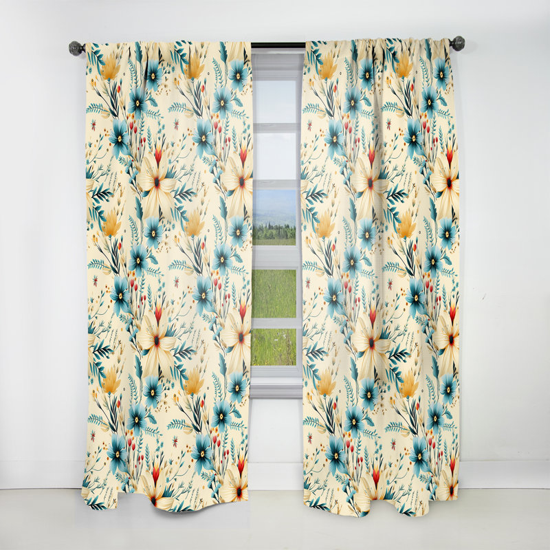 Motif bohème rétro nomade - rideau boho abstrait - rideau abstrait obscurcissant - 1 panneaux, L 52 po x L 120 po