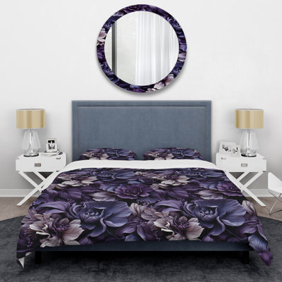 Amiria Shadowed Elegance Moody Patterns - Ensemble de housse de couette à motif floral - Polyester microfibre