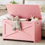Banc de rangement en bois 47,3 ", coffre de rangement avec charnières de sécurité