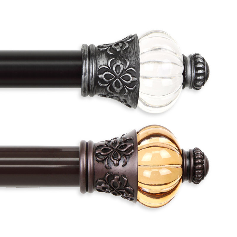 Single Curtain Rod, 84" W, Cocoa