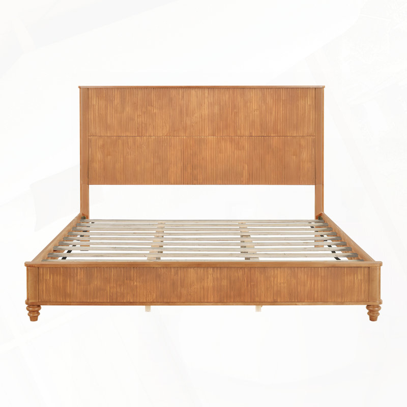 Dakota Platform Bed with Tall Headboard, King, Natural