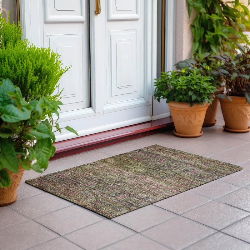 Machine Washable Indoor/Outdoor Cicel ACN1171 Cactus Rug, Rectangle 1'8" x 2'6"