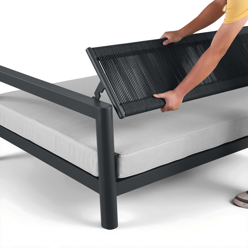 Ensemble de conversation d'extérieur avec canapé convertible 3 voies Fairmont, Light Gray, Slate Black
