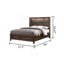 Ensemble de chambre à coucher avec rangement 4 pièces de style moderne avec tête de lit à DEL, haut-parleurs Bluetooth et ports USB - noyer-776104858-776104859