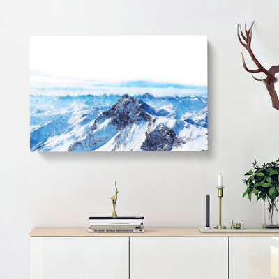 Snow Covered Tannheim Mountains Painting - Wrapped Canvas