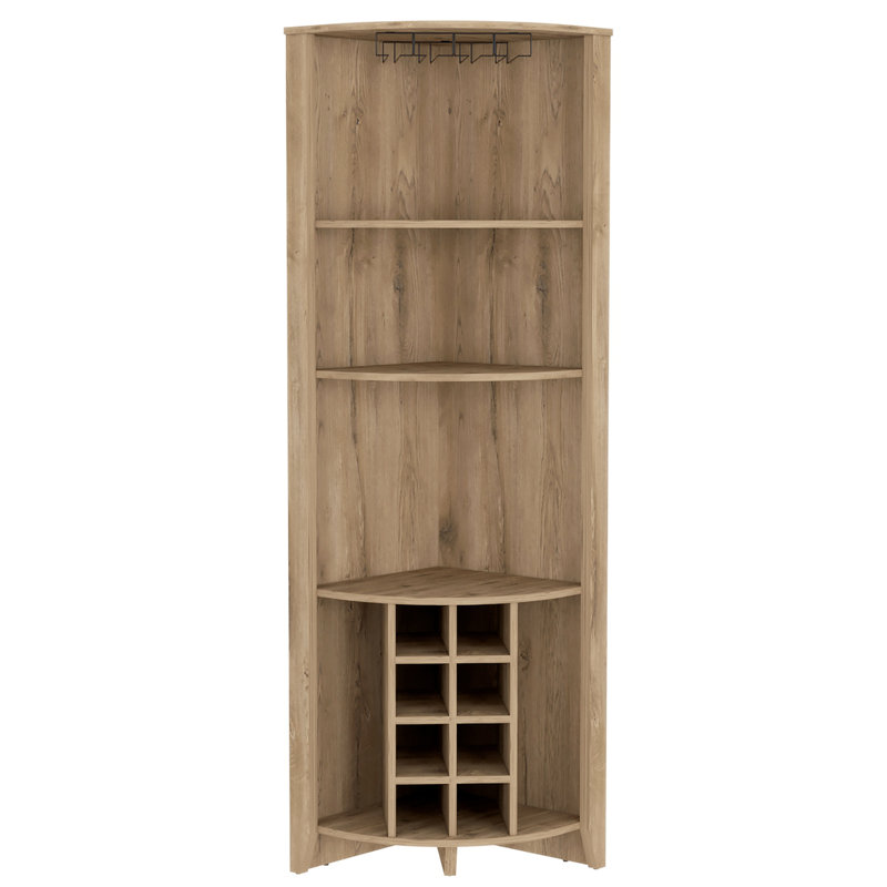 Bar d'angle avec 8 casiers à vin, Beige