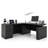 66.93" L Shaped Executive Standing Desk With File Cabinet-626097632