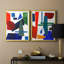 Colorful Shapes III - reproduction encadrée de qualité supérieure - prête à être accrochée - aucun clou requis - aucun clou requis-723332618-723332619