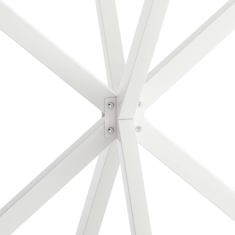 Table de salle à manger ronde Daejia, Blanc, H 29,53 po x L 42,13 po x l 42,13 po