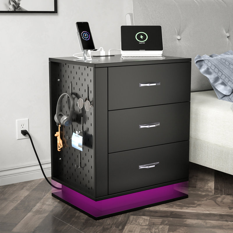Nightstand With RGB, Black