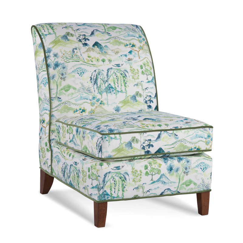 Riomar Upholstered Slipper Chair, Vanilla Crypton Performance; 0822-91, Mineral