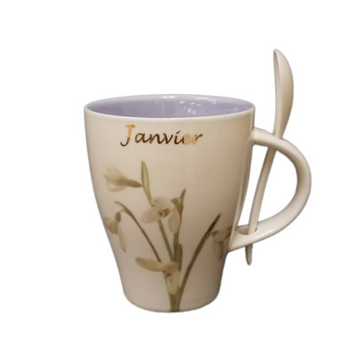 Ensemble de grande tasse à café 2 pièces janvier perceneige Alaniz