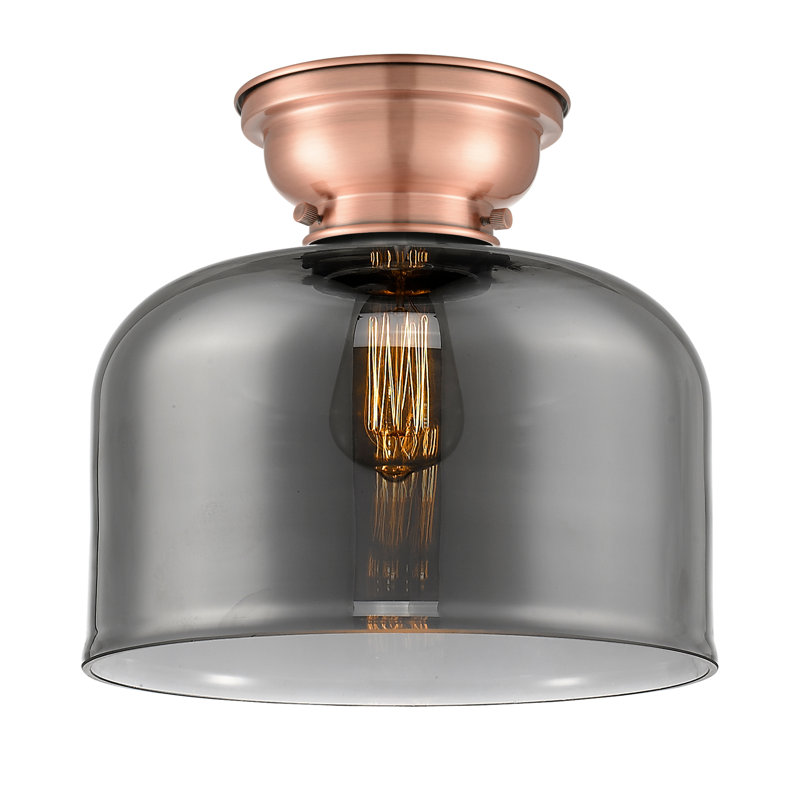 Plafonnier encastré 12 lumières 1 lumière Donaldson, Plaqué couleur fumée, Cuivre antique, Ampoule à DEL rétro de 6 watts