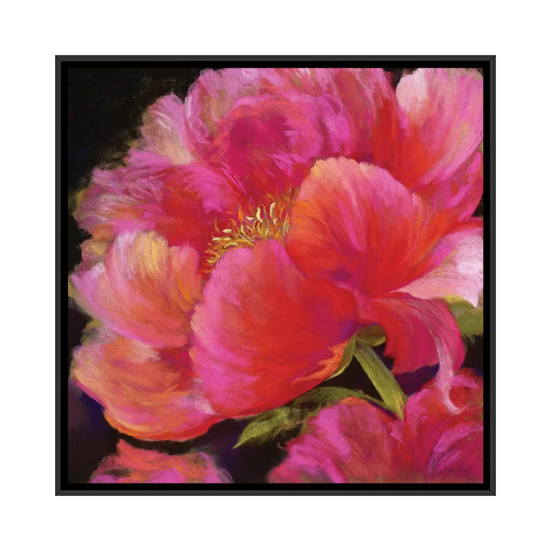 «Hot Pink», reproduction sur toile, H 18 po x l 18 po x P 1,5 po, Toile avec cadre flottant noir, Pas de tapis