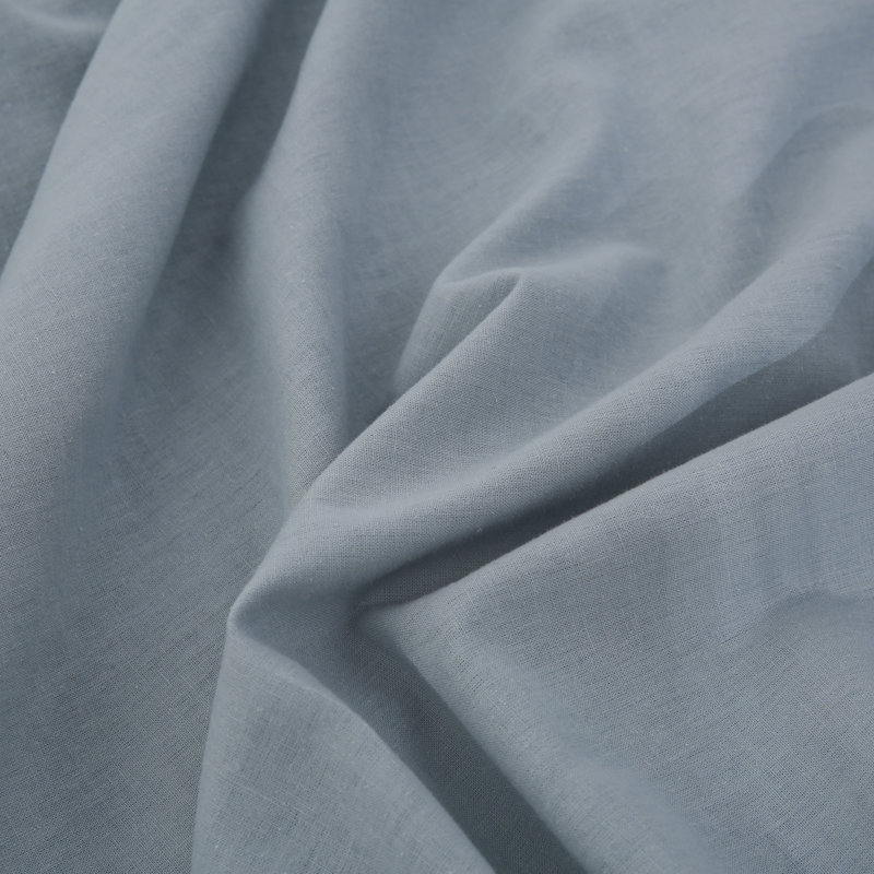 Linen Cotton Flat Sheet(Dusty Blue,King), Dusty Blue, King