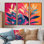 Jungle électrique en couleurs néon Pop Art I - art mural plantes - ensemble de 3