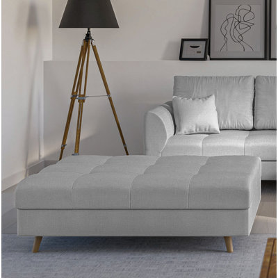 Footstool with Wooden Legs In Scandinavian Style Knutsford