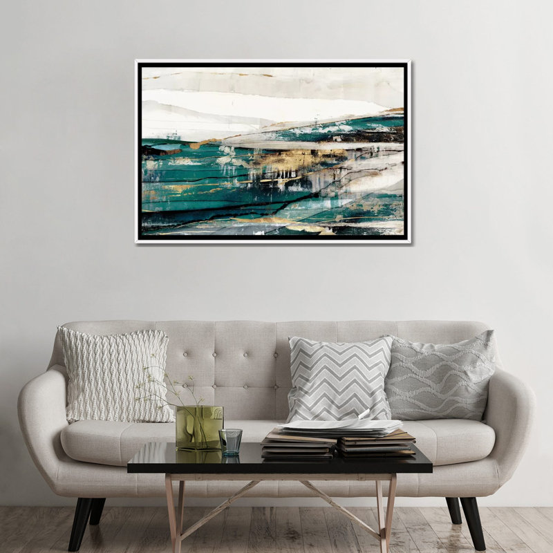 «Delighted Teal Version» par Isabelle Z - impression d'art graphique, Aucun mat, H 32 po x l 48 po x 1,5 po