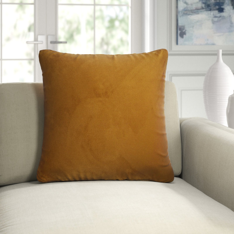 Passion Suede Pillow Cover & Insert, Square 20", Rust