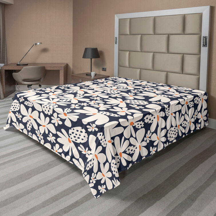Drap plat à motif floral bohème Ambesonne