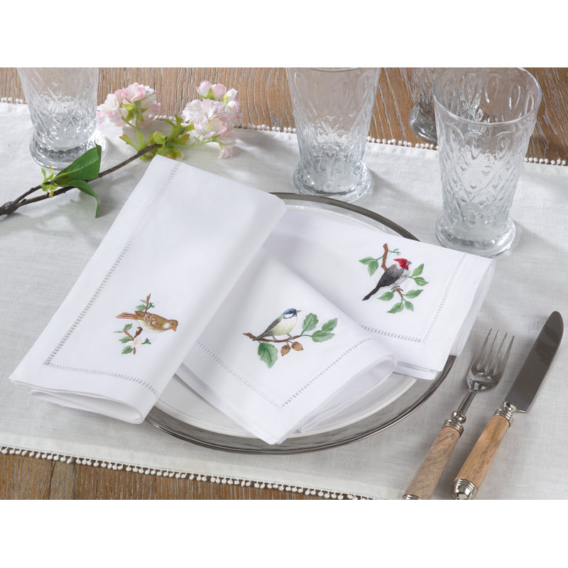 Chamness Cotton Embroidered Square Napkin