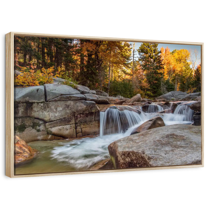 Mont Washington, été indien, Cadre flottant en bois naturel, 46 po x 31 po