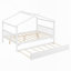 Lit double en bois avec lit gigogne simple-896407487