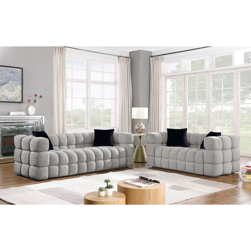 Monica 2 - Piece Living Room Set, Light Gray