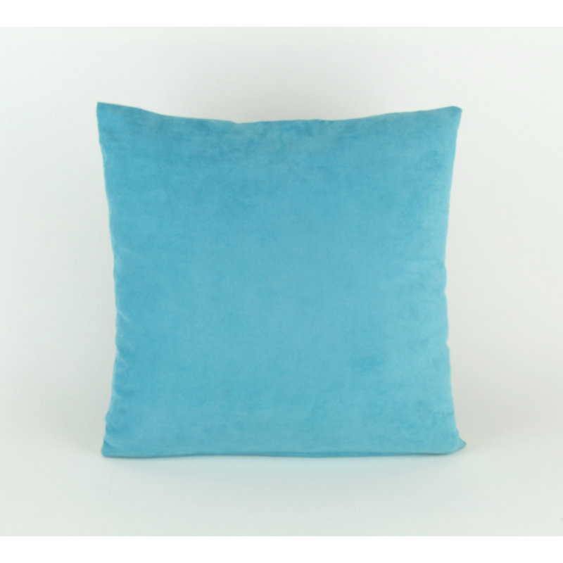 Embroidered Cotton Blend Throw Pillow, Blue