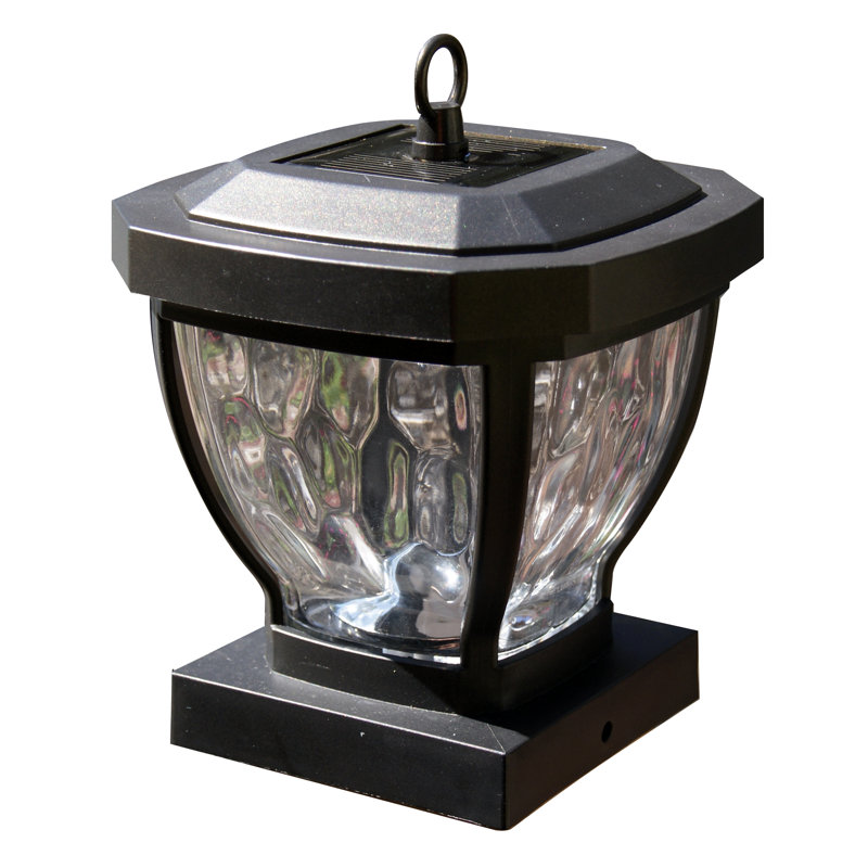 Manchester Dark Bronze Solar LED Outdoor Post Cap Light with Water Glass