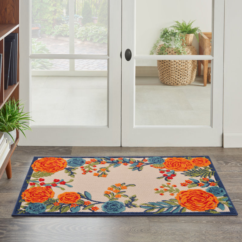 Tapis intérieur / extérieur multicolore Aloha, Rectangle 2 pi 8 po x 4 pi