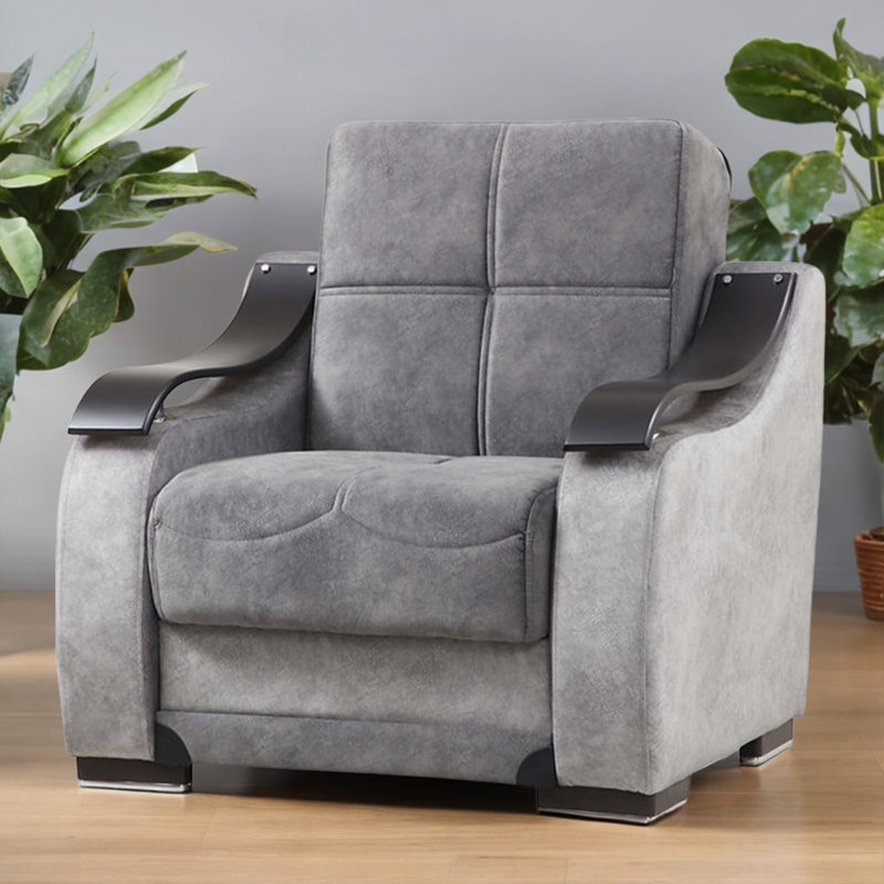 Fauteuil Bella, Velours gris velours